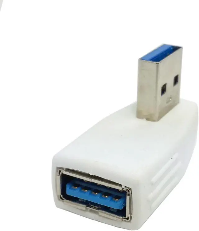 Alt view image 3 of 4 - CYDZ White 90D USB 3.0 Male to Female Vertical Left Angled Adapter for Retina Mac-Book