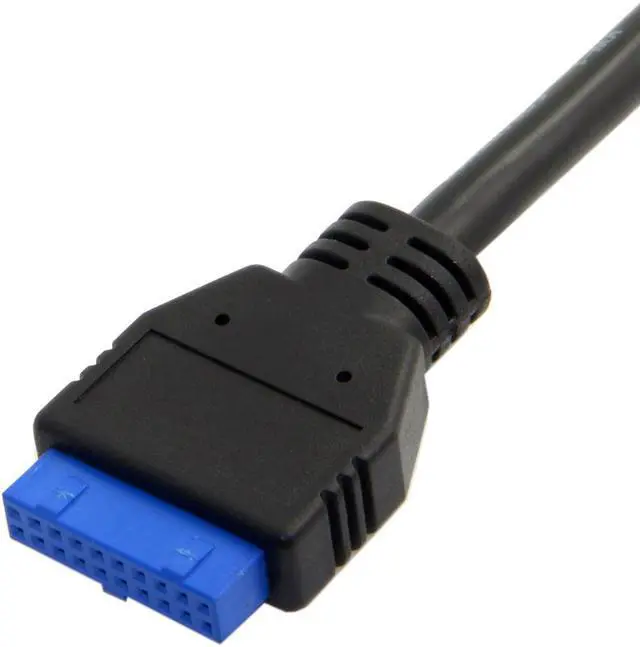 Alt view image 2 of 4 - CYDZ Female USB 3.0 Single Port A Screw Mount Type to Up Angled Motherboard Header 20pin Cable 25cm