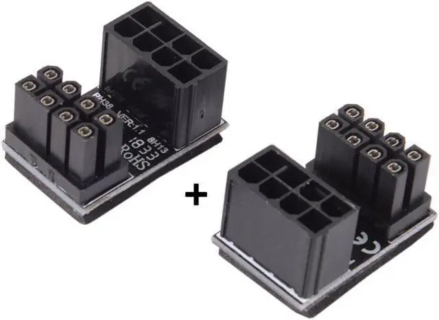 Alt view image 2 of 4 - CYDZ ATX 8Pin Female to 8pin Male 180 Degree AngledPower Adapter for Desktops Graphics Card