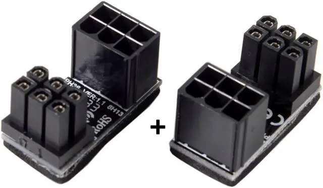 Main image of CYDZ ATX 6Pin Female to 6pin Male 180 Degree AngledPower Adapter for Desktops Graphics Card