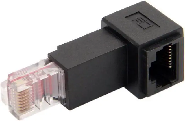 Alt view image 2 of 4 - CYDZ  90 Degree Up Angled 8P8C FTP STP UTP Cat 5e Male to Female Lan Ethernet Network Extension Adapter
