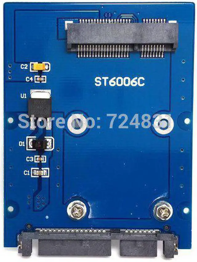 Alt view image 2 of 4 - CYDZ  Slim Type Mini PCI-E mSATA SSD to 2.5" SATA 3.0 22pin HDD Adapter Hard Disk PCBA