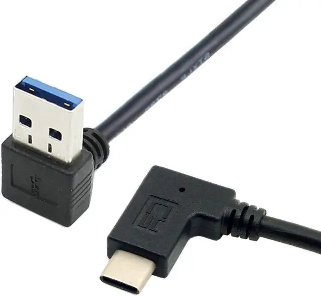 Alt view image 4 of 4 - CYDZ  Reversible USB-C USB 3.1 Type C Angled to 90 Degree Down Angled A Male Data Cable for Laptop & Tablet & Mobile Phone 30cm