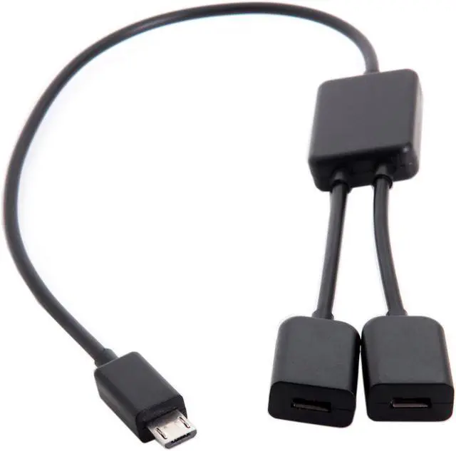 Alt view image 2 of 4 - CYDZ Micro USB to Dual Ports Micro USB Female Hub Cable For Laptop PC & Mouse & Flash Disk