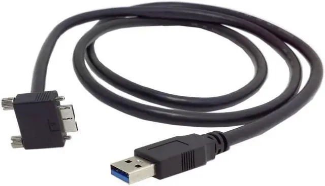 Alt view image 4 of 4 - CYDZ 90 Degree Right Angled Micro USB Screw Mount to USB 3.0 A Type Data cable 4ft 1.2m