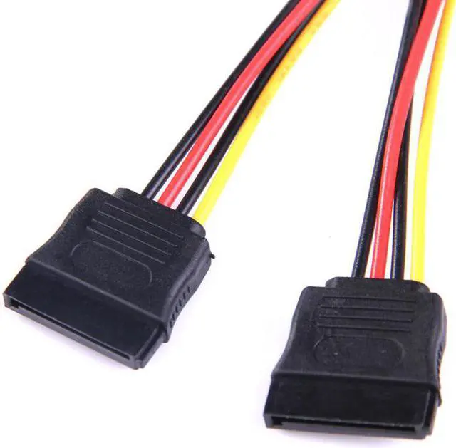 Alt view image 3 of 4 - CYDZ IDE 4pin to Dual SATA 15P Y Splitter 10cm Hard Disk Power Supply Extension Cable