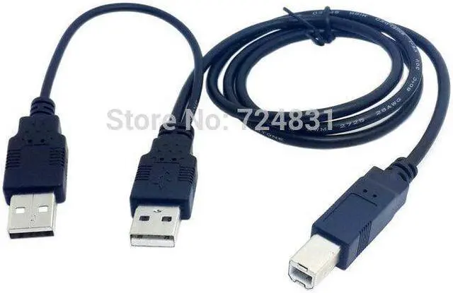 Alt view image 3 of 4 - CYDZ   80cm Dual USB 2.0 Male to Standard B Male Y Cable for Printer & Scanner & External Hard Disk Drive