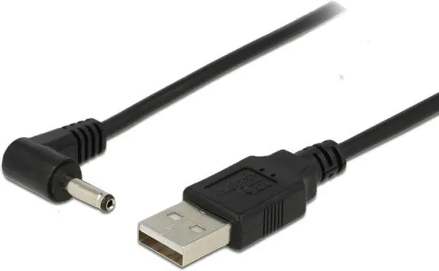 Alt view image 2 of 3 - Right Angled 90 Degree 3.5mm 1.35mm DC power Plug Barrel 5v Cable 100cm to USB 2.0 Male