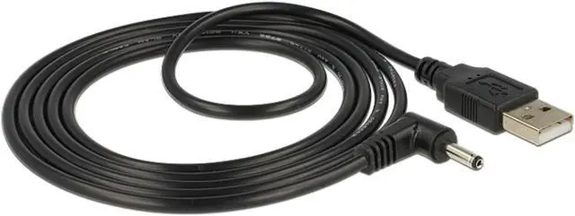 Alt view image 3 of 3 - Right Angled 90 Degree 3.5mm 1.35mm DC power Plug Barrel 5v Cable 100cm to USB 2.0 Male