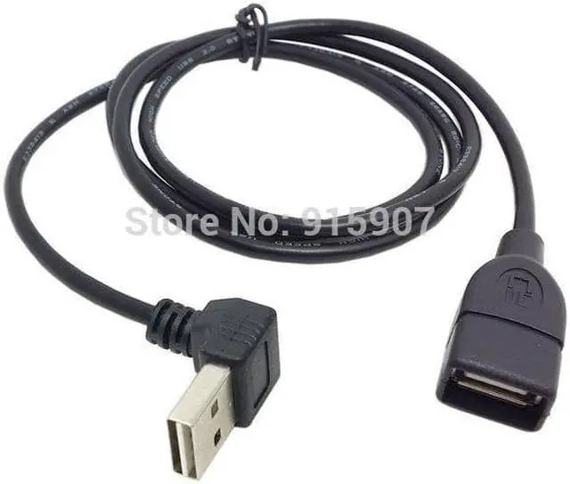 Alt view image 2 of 4 - CYDZ USB 2.0 Male to Female Extension Cable  Reversible Design Up & Down Angled 90 Degree 100cm