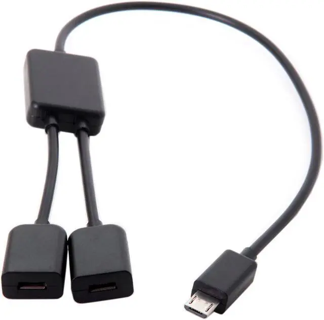 Alt view image 3 of 4 - CYDZ Micro USB to Dual Ports Micro USB Female Hub Cable For Laptop PC & Mouse & Flash Disk