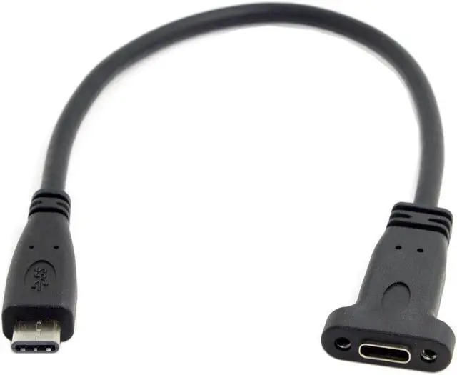 Main image of CYDZ USB-C USB 3.1 Type C Male to Female Extension Data Cable with Panel Mount Screw Hole