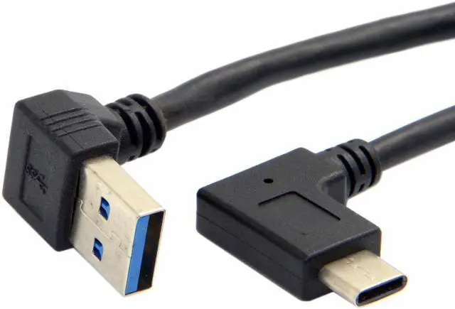 Alt view image 4 of 4 - CYDZ  Reversible USB 3.1 USB-C Angled to Up Angled 90 Degree A Male Data Cable for Laptop & Tablet & Mobile Phone
