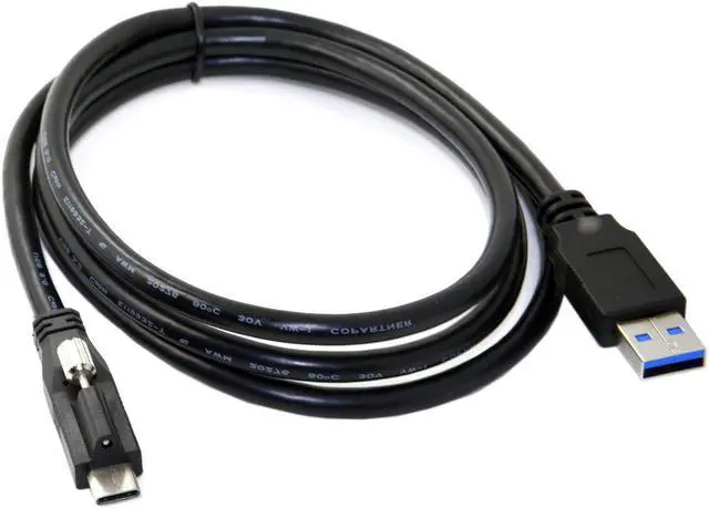 Main image of CYDZ  1.2m USB 3.1 Type-C Locking Connector to Standard USB3.0 Data Cable With Panel Mount Screw