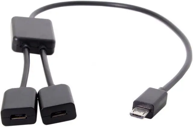 Alt view image 4 of 4 - CYDZ Micro USB to Dual Ports Micro USB Female Hub Cable For Laptop PC & Mouse & Flash Disk