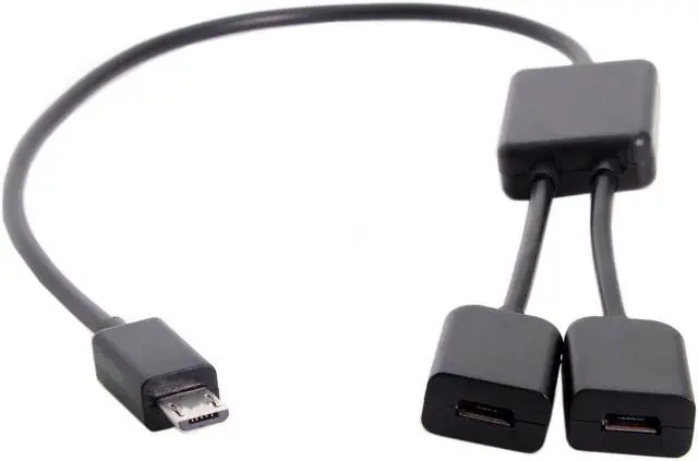 Main image of CYDZ Micro USB to Dual Ports Micro USB Female Hub Cable For Laptop PC & Mouse & Flash Disk