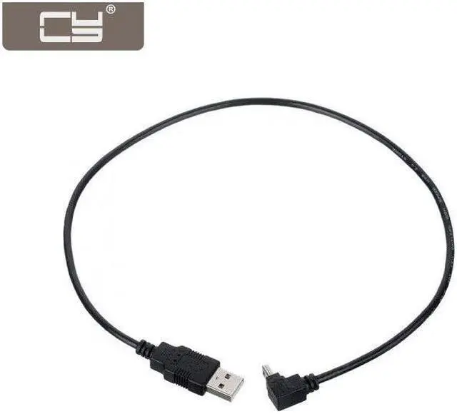 Main image of CYDZ  Mini USB 2.0 B Type 5pin Male Down Angled 90 Degree to USB Male Data Cable 0.5M