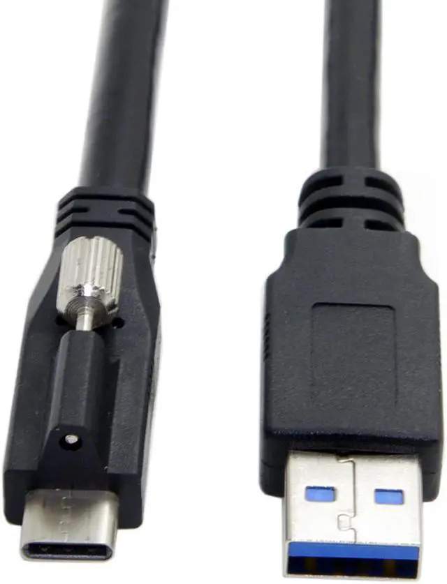 Alt view image 3 of 4 - CYDZ  1.2m USB 3.1 Type-C Locking Connector to Standard USB3.0 Data Cable With Panel Mount Screw