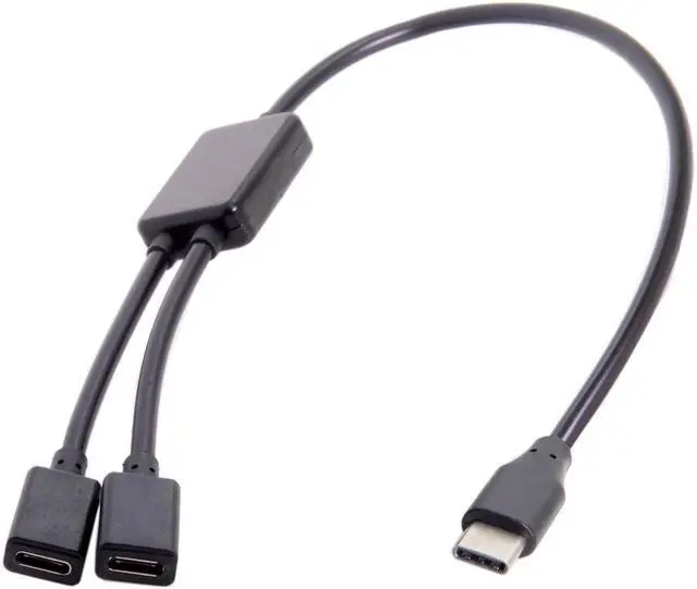 Alt view image 4 of 4 - CYDZ Type-C to Dual Ports USB-C Female Hub Cable For Laptop PC & Mouse & Flash Disk