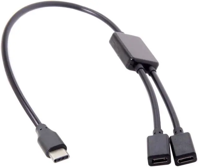 Alt view image 3 of 4 - CYDZ Type-C to Dual Ports USB-C Female Hub Cable For Laptop PC & Mouse & Flash Disk