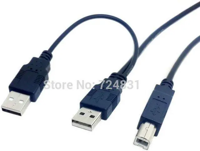 Alt view image 2 of 4 - CYDZ   80cm Dual USB 2.0 Male to Standard B Male Y Cable for Printer & Scanner & External Hard Disk Drive