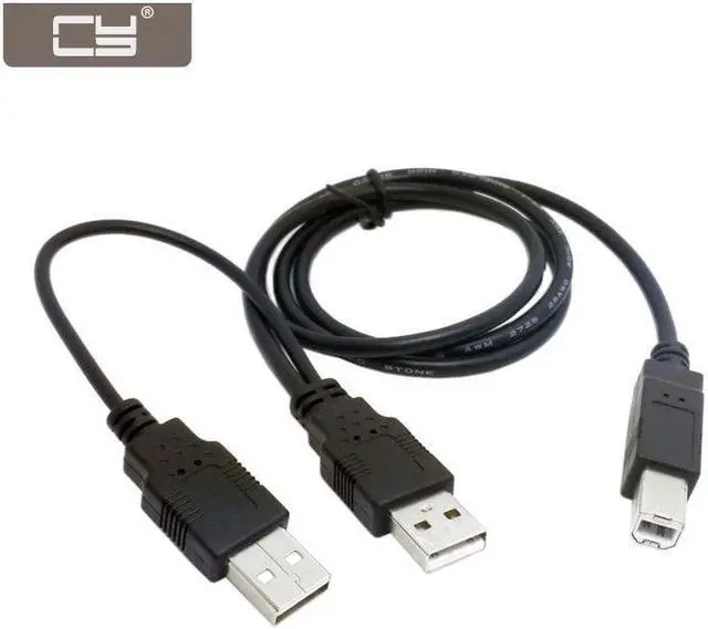 Main image of CYDZ   80cm Dual USB 2.0 Male to Standard B Male Y Cable for Printer & Scanner & External Hard Disk Drive
