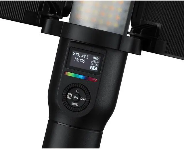 Alt view image 3 of 14 - Godox LC500R 2500K-8500K Bi-Color Full Color RGB LED Light Stick Lighting Effects CRI 96 TLCI 98 with Remote Control + Barndoor