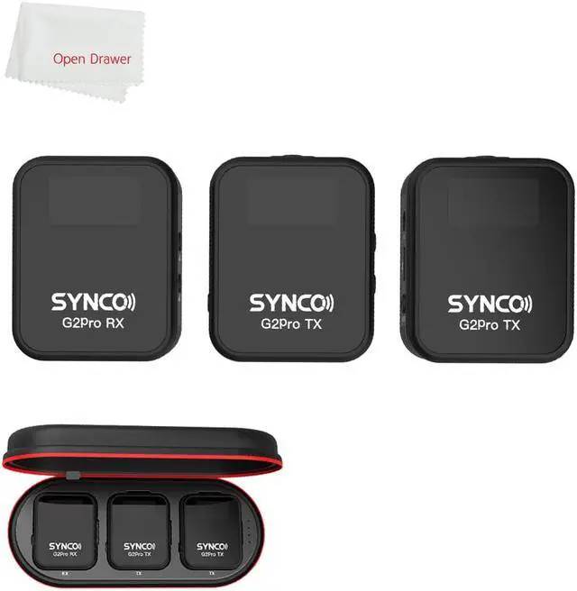 Main image of SYNCO G2A2 Pro Microphone, Wireless Lavalier Microphone, 200m (656 ft) Range, 8 Hours Life, Compatible PC, Smartphone, DSLR, for Outdoor Video, News Interview, Vlogs