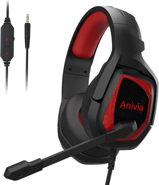 Main image of PS4 Gaming Headset, Headset for Xbox One,Anivia PC Headphone with Noise Canceling Mic, Compatible with PC, PS4, Xbox One Controller Mac Android, iOS Laptop, Smartphone, Tablet(MH602/RED)
