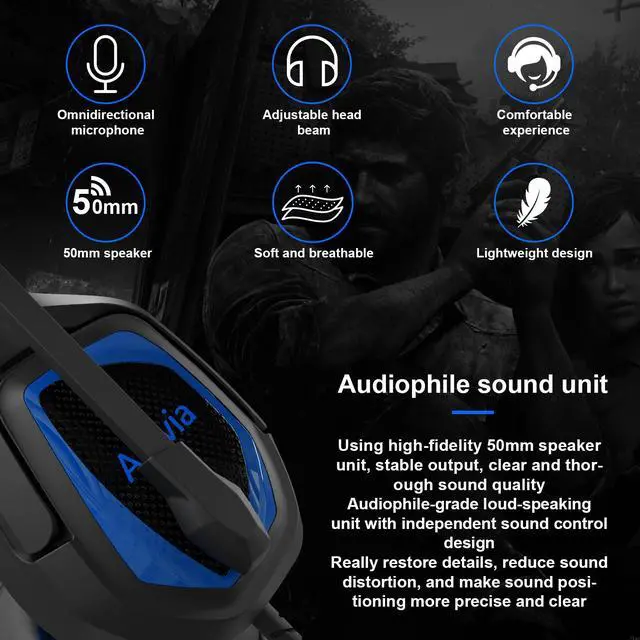 Alt view image 5 of 6 - PC Gaming Headset with Mic, PS4 Gaming Headset,Stereo Gaming Headphone for PS4, Xbox One, Nintendo Switch, PC, Mac, Laptop, Android,Smartphone, Tablet(MH602/BLUE)