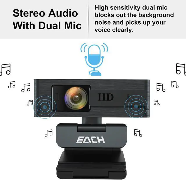 Alt view image 3 of 7 - Autofocus Webcam, HD 1080P Webcam, CA603 USB Camera with Webcam Cover, USB Webcam