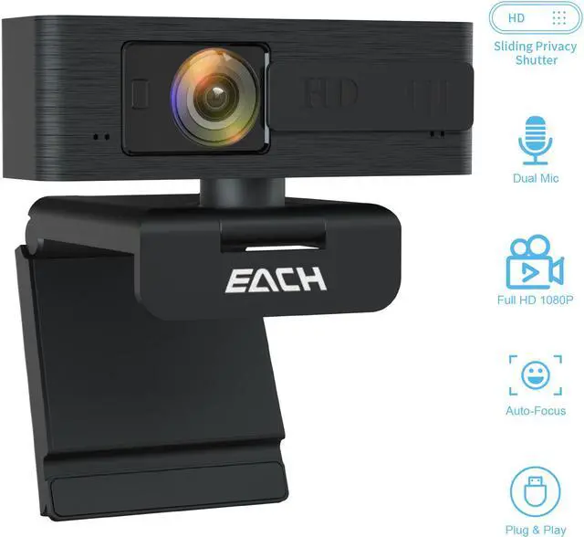 Main image of Autofocus Webcam, HD 1080P Webcam, CA603 USB Camera with Webcam Cover, USB Webcam