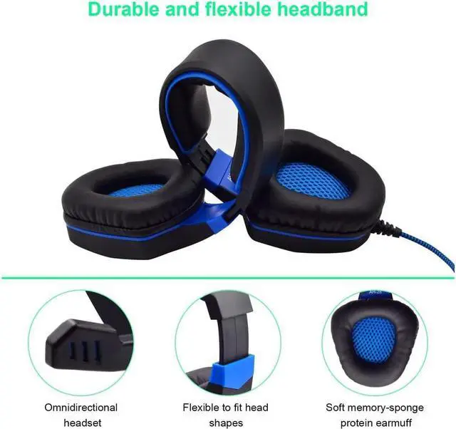 Alt view image 5 of 5 - PS4 Gaming Headset,PC Gaming Headset, All-Platform Stereo Headphones Gaming Headset with Mic Compatible with PC Computers Xbox One Controller, Android, iOS Laptop, Smartphone, Tablet