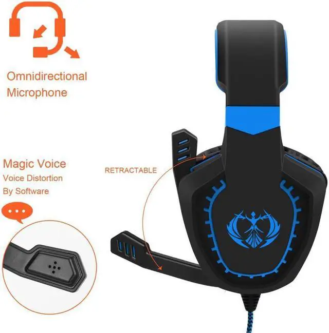Alt view image 3 of 5 - PS4 Gaming Headset,PC Gaming Headset, All-Platform Stereo Headphones Gaming Headset with Mic Compatible with PC Computers Xbox One Controller, Android, iOS Laptop, Smartphone, Tablet