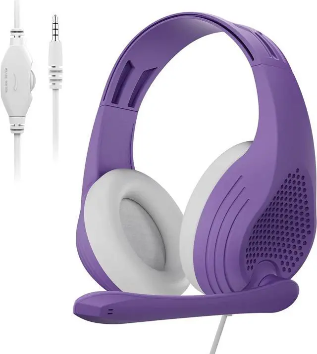 Main image of A9 Pro Purple Headset with Microphone, Stereo Sound Wired Headphones for Women and Girls, Noise Cancelling Microphone with 3.5MM Jack