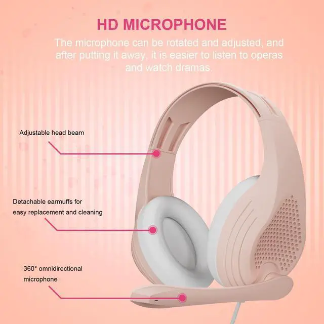 Alt view image 5 of 6 - Gaming Headset Headphones with Noise Cancelling Mic Surround Sound Over-Ear