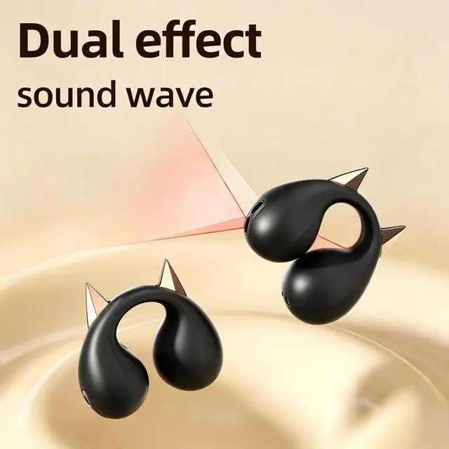 Alt view image 5 of 8 - Anivia Clipon OpenEar Wireless Bluetooth 5.3 Earbuds Sport Headphones with LED Digital Charging Case Non-In-Ear