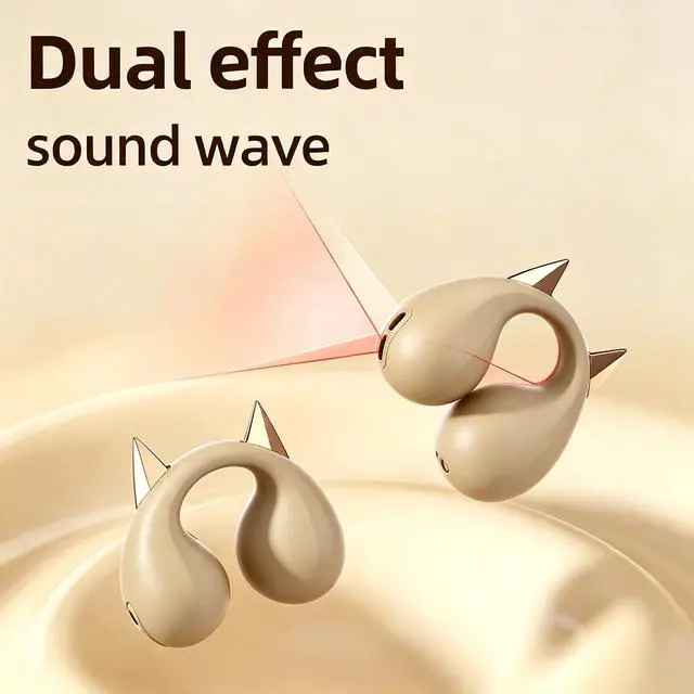 Alt view image 5 of 7 - Anivia Clipon OpenEar Wireless Bluetooth 5.3 Earbuds Sport Headphones with LED Digital Charging Case Non-In-Ear