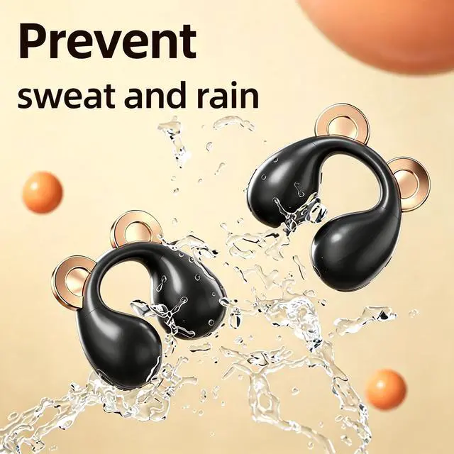 Alt view image 5 of 7 - Anivia Clipon OpenEar Wireless Bluetooth 5.3 Earbuds Sport Headphones with LED Digital Charging Case Non-In-Ear