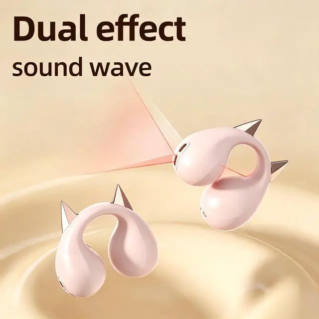 Alt view image 5 of 7 - Anivia Clipon OpenEar Wireless Bluetooth 5.3 Earbuds Sport Headphones with LED Digital Charging Case Non-In-Ear