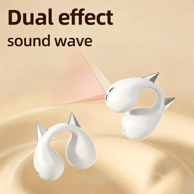 Alt view image 5 of 7 - Anivia Clipon OpenEar Wireless Bluetooth 5.3 Earbuds Sport Headphones with LED Digital Charging Case Non-In-Ear