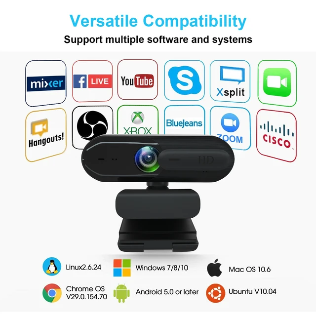 Alt view image 6 of 7 - Anivia 1080P HD Webcam with Dual Noise Reduction Microphone Auto Focus Privacy Shutter USB Plug & Play Computer Camera for Zoom Meeting Live Streaming