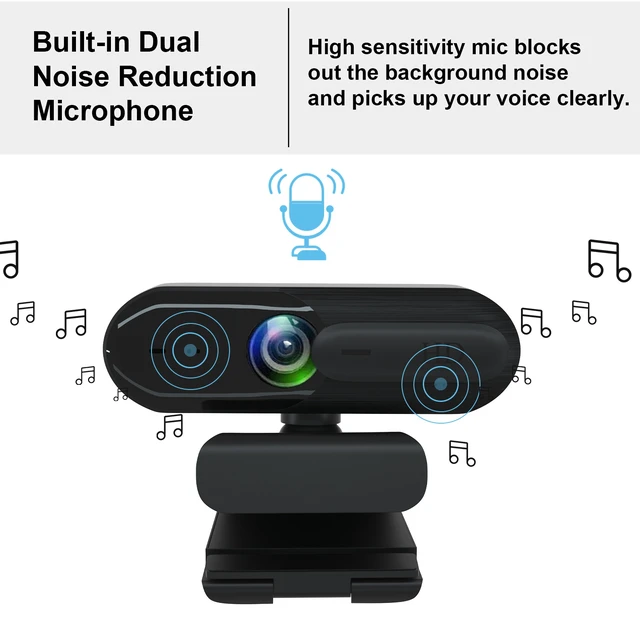 Alt view image 3 of 7 - Anivia 1080P HD Webcam with Dual Noise Reduction Microphone Auto Focus Privacy Shutter USB Plug & Play Computer Camera for Zoom Meeting Live Streaming