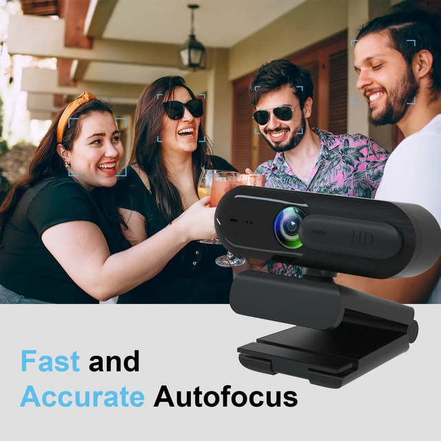 Alt view image 4 of 7 - Anivia 1080P HD Webcam with Dual Noise Reduction Microphone Auto Focus Privacy Shutter USB Plug & Play Computer Camera for Zoom Meeting Live Streaming