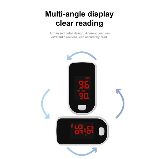 Alt view image 5 of 7 - Anivia Fingertip Pulse Oximeter Portable SpO2 and Pulse Rate Monitor LED Digital Display Blood Oxygen Saturation Meter for Home, Sports, and Travel Use