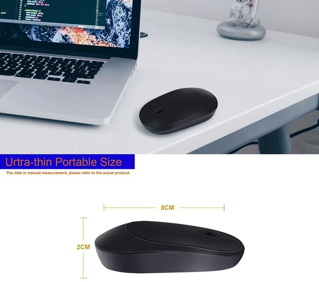 Alt view image 4 of 7 - Anivia Rechargeable 2.4G Wireless Mouse Slim Silent Click Ultra-Thin Design Adjustable DPI Optical Tracking with USB Receiver for Notebook, Laptop, PC, MacBook, Black