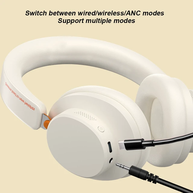 Alt view image 3 of 7 - Anivia ANC500 Grey Over Ear Headphones, Bluetooth 5.4 ANC Wireless Headset, 60H Playtime, 0.06s Ultra Low Latency for Gaming, Wired & Wireless Modes