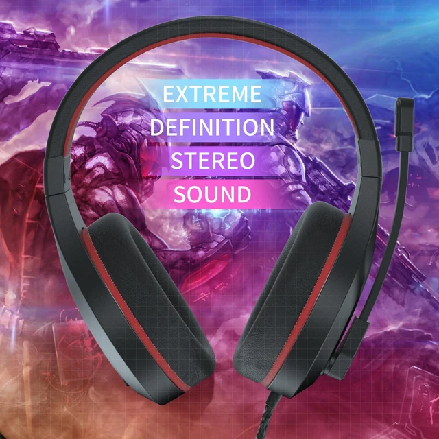 Alt view image 2 of 7 - Anivia MH601 Wired Gaming Headset with Microphone, Over-Ear Stereo Gaming Headphones, 3.5mm Plug Compatible with PC PS4 Xbox Laptop