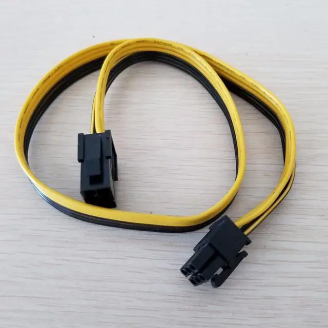 Main image of Graphics Card 6Pin Power Extension Cable Adapter Male to Female for PC DIY BTC Miner DIY 50cm Yellow
