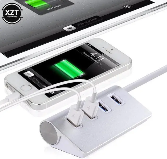 Alt view image 5 of 5 - USB HUB High Speed 5Gbps Multi Light USB 3.0 4 Port Multi HUB Splitter Aluminum Adapter Expander for PC Laptop